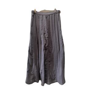 Garnet Hill Gauzy Organic Cotton Lace Detail Flowy Boho Brown Maxi Skirt size 8